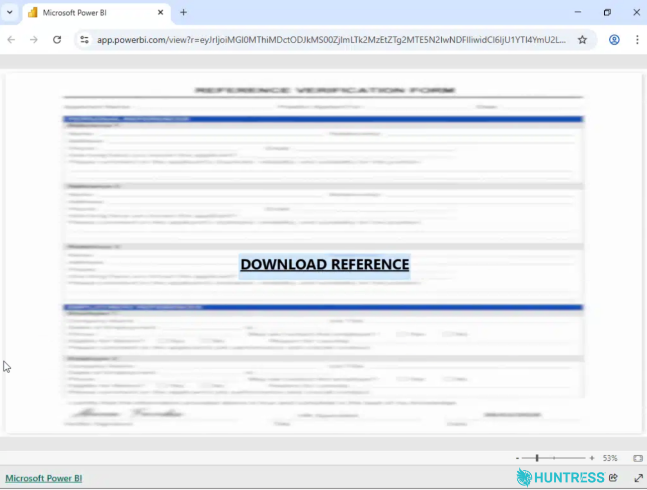 Microsoft Power BI phishing page