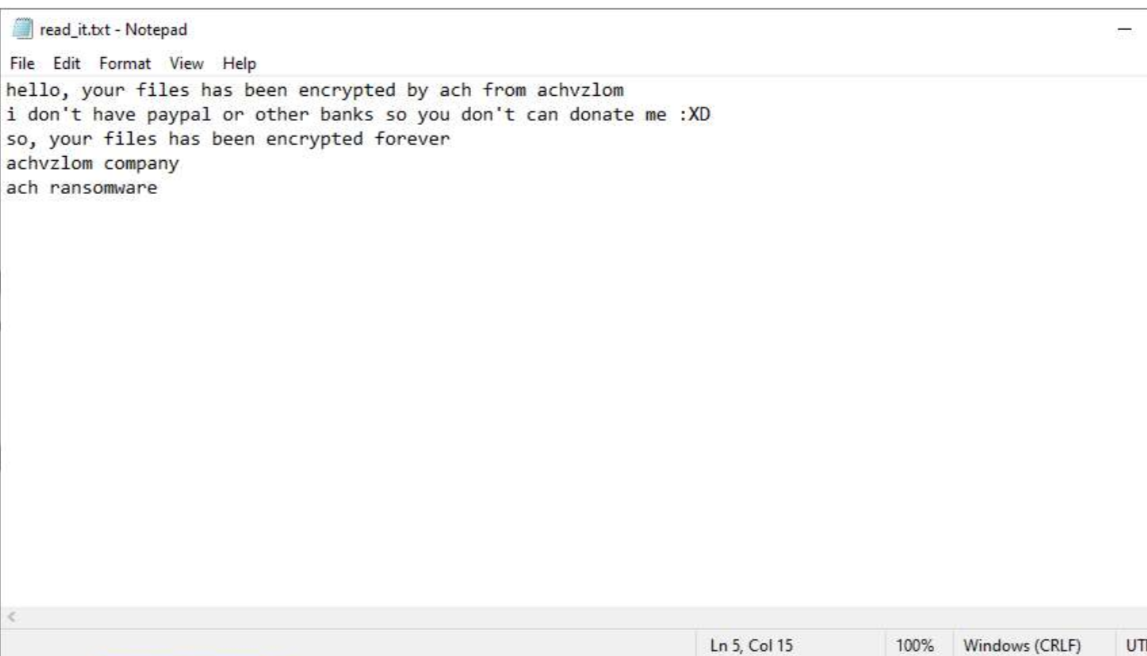 Ransomware note